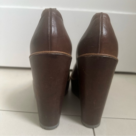 Brunello Cucinelli Dark Brown Leather Wedges - Picture 3 of 4